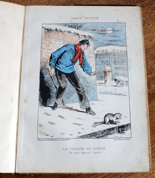 Reliure Souvenirs du siège de Paris, Paris assiégé (scènes de la vie parisienne pendant le siège). Draner