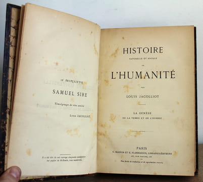 Histoire naturelle et sociale de l'humanité, 2 tomes COMPLET. Louis Jacolliot