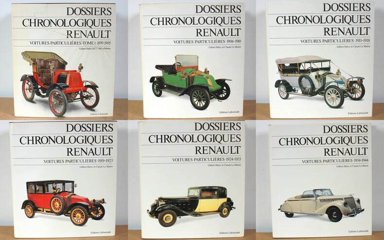 Dossiers Chronologiques Renault, 6 tomes COMPLET