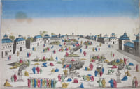 Vue d'optique « Cérémonie de la grande Festé que les chinois célèbre le 24 de la lune d'Aoust dans la principale de Pékin »