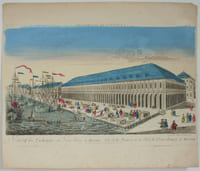 Vue de la bourse & du port de Petersbourg en Russie