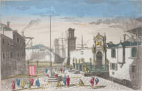 Vue d'optique Vue du grand Arsenal à Venise, qui a deux portes, l'une pour recevoir les ouvriers, l'autre pour faire entrer les vaisseaux.