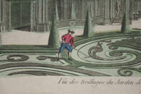 Vue d'optique « Le jardin du comte d'Althann » Vue des treillages du jardin de SE le général Comte d'Althann en face