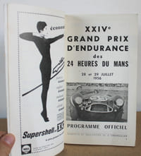 Programme officiel Les 24 heures du Mans 1956, 28 et 29 Juillet 1956 avec sa liste officielle et tableau de pointage Ouest France