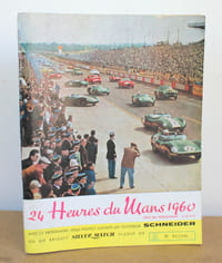 Programme officiel Les 24 heures du Mans 1960, 25 et 26 Juin 1960 avec sa liste officielle, son plan et un bandeau