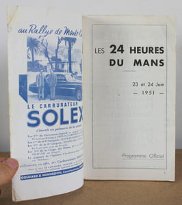 Programme officiel Les 24 heures du Mans 1951, 23 et 24 Juin 1951
