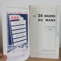 Programme officiel Les 24 heures du Mans 1952, 14 et 15 Juin 1952
