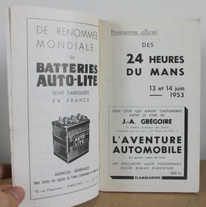 Programme officiel Les 24 heures du Mans 1953, 13 et 14 Juin 1953