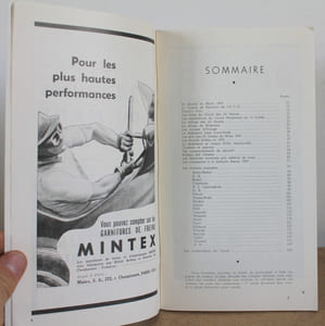 Programme officiel Les 24 heures du Mans 1954, 12 et 13 Juin 1954 avec sa liste officielle et une pub