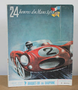 Programme officiel Les 24 heures du Mans 1958, 20 21 et 22 Juin 1958 avec sa liste officielle et un ticket de tribune