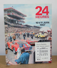 Programme officiel Les 24 heures du Mans 1967, 10 et 11 Juin 1967 avec sa liste officielle, 2 tickets et place de parking