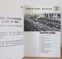 Programme officiel Les 24 heures du Mans 1973, 9 et 10 Juin 1973 avec son tableau de pointage, une pub et sa brochure « 24 heures du Mans 1923 » de Raimbault