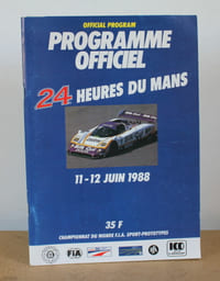 Programme officiel Les 24 heures du Mans 1988, 11 et 12 Juin 1988 avec sa liste officielle