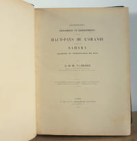 Recherches géologiques et géographiques sur le haut-pays de l'Oranie et sur le Sahara (Algérie et territoires du sud)