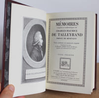 Mémoires complet et authentique de Charles-Maurice Talleyrand et lettres à Napoléon 6 tomes. Exemplaire de tête