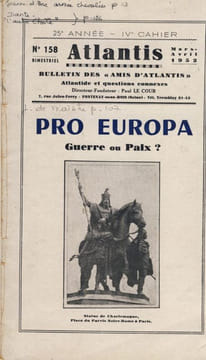 Pro Europa guerre ou paix? - Publication de l'association culturelle Atlantis - Fontenay -sous- bois 1952. Atlantis( revue) -