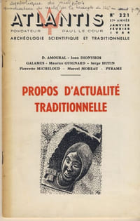 Propos d'actualité traditionnelle -  Publication de l'association culturelle Atlantis - Vincennes 1964