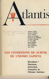 Les conditions de survie de l'homo sapiens, Révolution? Éducation, Instruction, Formation de l'Homme Intérieur - Publication de l'association culturelle Atlantis - Vincennes 1977