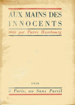 Aux mains des innocents. HUMBOURG Pierre