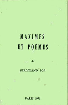 Maximes et poèmes . LOP Ferdinand