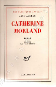 Catherine Morland (Northanger Abbey). AUSTEN Jane