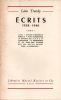 Ecrits 1928-1940 Tome 1 - L'exil - Staline théoricien après le 1° plan quinquennal - La défense de l'U.R.S.S. et l'opposition - Le désarmement et les ...