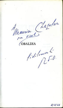 Choix de textes (prose et théatre). OBALDIA René de