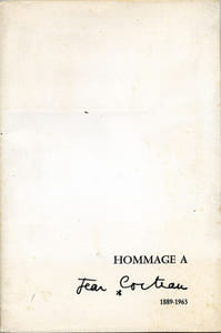 Hommage à Jean Cocteau 1889 - 1963
