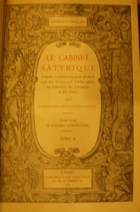 Le Cabinet satyrique, d'après l'édition originale de 1618, avec une notice, une bibliographie, un glossaire, des variantes et des notes.
