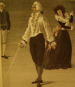 Décor de Don Juan, essai de Pierre Jean Jouve avec illustrations par les décors et costumes de A. M. Cassandre pour le Don Giovanni de Mozart.