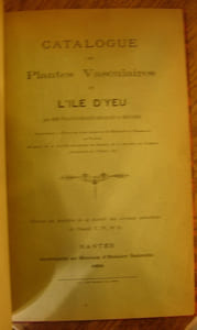 Catalogue des plantes vasculaires de l'Ile d'Yeu. 