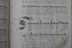 AVEU calligraphié concernant les domaines du Grand Souvigné, de La Perraudière et de la Burelière à Lué. MANUSCRIT sur peau de vélin de 20 ff. de 26 x ...