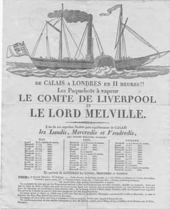 De Calais à Londres en II heures !! Les Paquebots à vapeur le Comte de Liverpool et le Lord Melville.