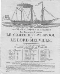 De Calais à Londres en II heures !! Les Paquebots à vapeur le Comte de Liverpool et le Lord Melville. 