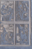 sur bois de fil portant 4 vignettes. 18 x 11,5 cm., chaque sujet 5 x 8,2 cm. pour l'illustration d'un conte (Barbe Bleue ?). Seconde moitié du XIXe ...