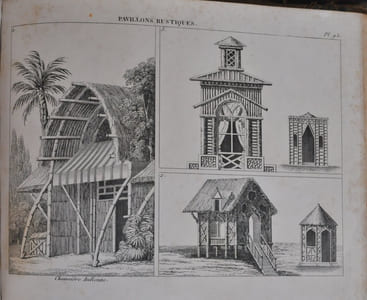 Traité de la composition et de l’ornement des jardins avec cent soixante et une planches représentant, en plus de six cents figures, des plans de jardins, des fabriques propres à leur décoration et des machines pour élever les eaux. Cinquième édition, entièrement refondue, augmentée de plus du double dans le texte, de 94 planches gravées et où tous les plans de jardins ont été changés.
