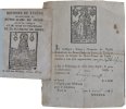 2 plaquettes : Histoire de l’image miraculeuse de Notre-Dame de Liesse, suivie du Cantique et du récit du pèlerinage de la duchesse de Berry.. ...