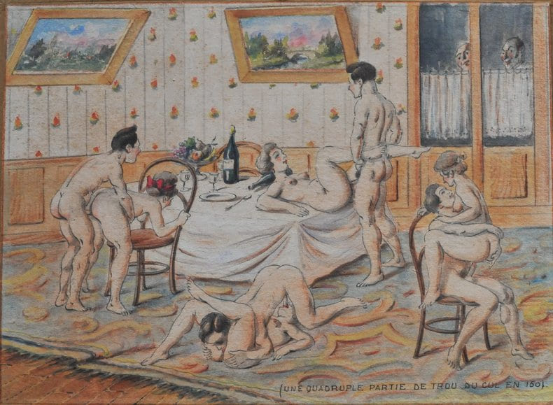 Une quadruple partie de trou du cul en 150.. DESSIN &Eacute;ROTIQUE.