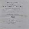 &Eacute;conomie de la vie civile, traduite de l’anglais par Mme la Ctesse de Rivarol. Seconde &eacute;dition.. [DODSLEY (Robert)].