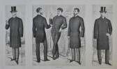 Ensemble de 47 planches lithographiées (30 x 43 cm.) publiées entre 1874 et 1886 par Le Musée des tailleurs illustré, Journal de modes de Paris.. MODE ...