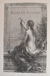 Richard Wagner. Sa vie et ses œuvres, ouvrage orné de quatorze lithographies originales par M. Fantin-Latour, de quinze portraits de Richard Wagner, de 4 eaux-fortes et de 120 gravures, scènes d’opéras, caricatures, vues de théâtres, autographes, etc.