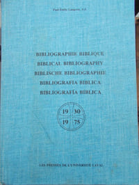 BIBLIOGRAPHIE BIBLIQUE 1930-1975 Tome 2