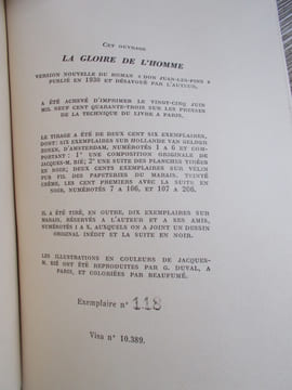 LA GLOIRE DE L'HOMME - Les dieux sans âme.. CONSTANTIN (Yves de)