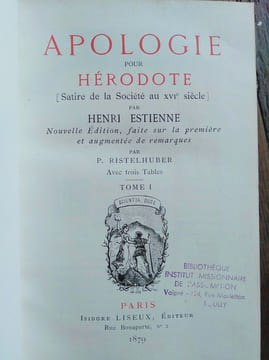 8 TOMES EN 4 VOLUMES Tome 1 * Conformité du langage françois avec le grec Notes de Léon Feugère. Paris, jules Delalain, 1853 ccxxxvi+223 ...