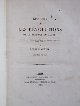 Discours sur les révolutions de la surface du globe et sur les changemens qu'elles ont produits dans le règne animal.. CUVIER (Georges)