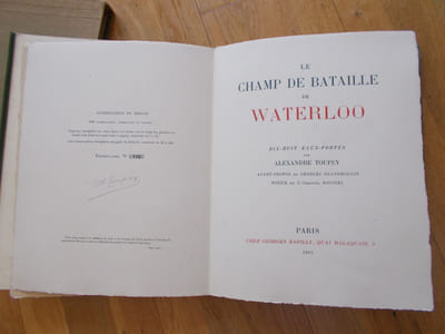 LE CHAMPS DE BATAILLE DE WATERLOO -18 planches gravées à l'eau forte par Alexandre Toupey-Avant propos de Charles Grandmougin-
