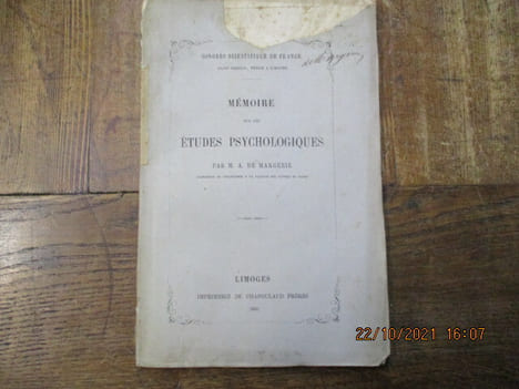 Mémoire sur les études psychologiques.. MARGERIE (A. De)