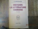 Histoire de la littérature chinoise. Poésie. . MARGOULIÈS (G.) 