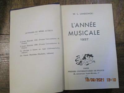 L'Année musicale - 1937. 