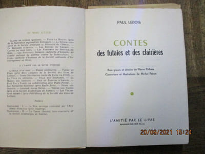 Contes des futaies et des clairières d'Alsace et de Bretagne. 3 parties : 1° Huguette, fée de l'amour - 2° Catherine, fille d'Alsace - 3° texte original.